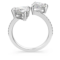 Mesmera Attract open ring, Heart, White, Rhodium plated by SWAROVSKI