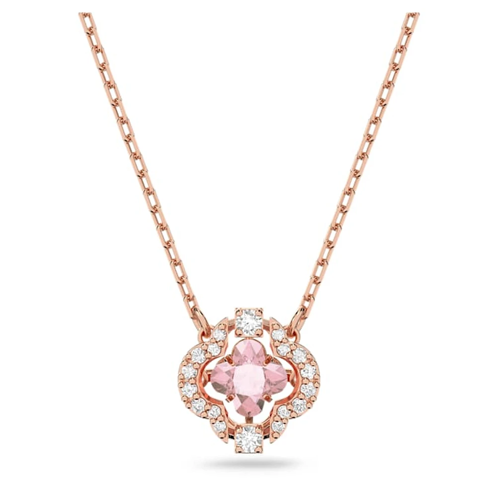 Una necklace, Clover, Pink, Rose gold-tone plated by SWAROVSKI