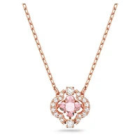 Una necklace, Clover, Pink, Rose gold-tone plated by SWAROVSKI