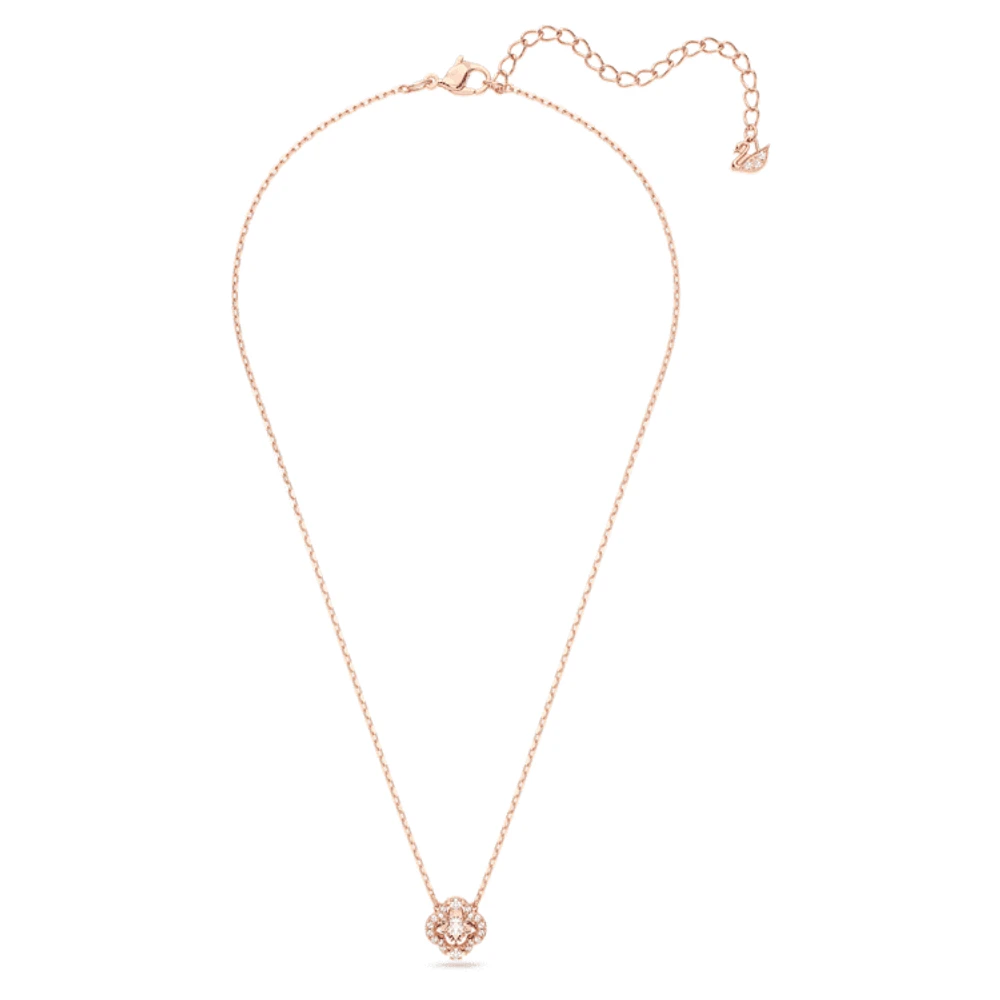 Una necklace, Clover, Pink, Rose gold-tone plated by SWAROVSKI