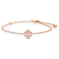 Una bangle, Clover, Pink, Rose gold-tone plated by SWAROVSKI