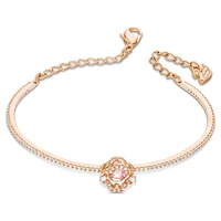 Una bangle, Clover, Pink, Rose gold-tone plated by SWAROVSKI