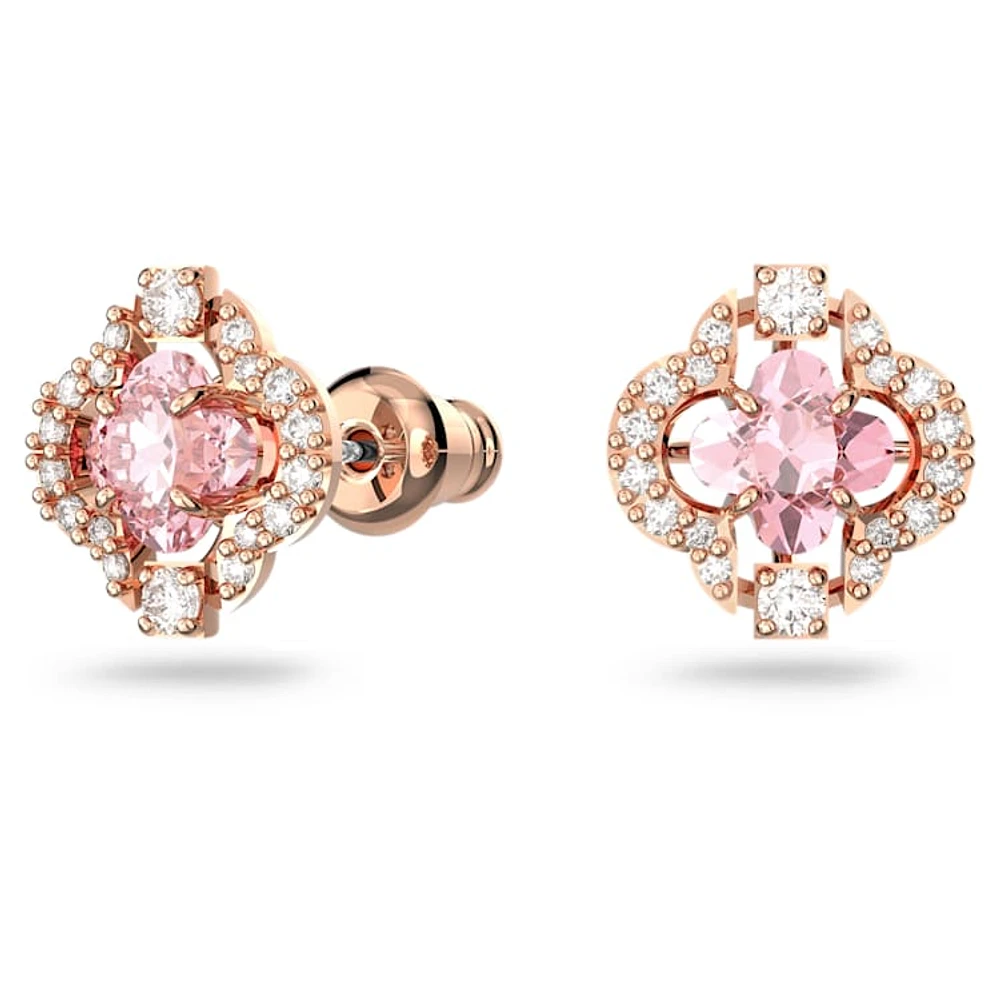 Una set, Mixed cuts, Clover, Pink, Rose gold-tone plated by SWAROVSKI