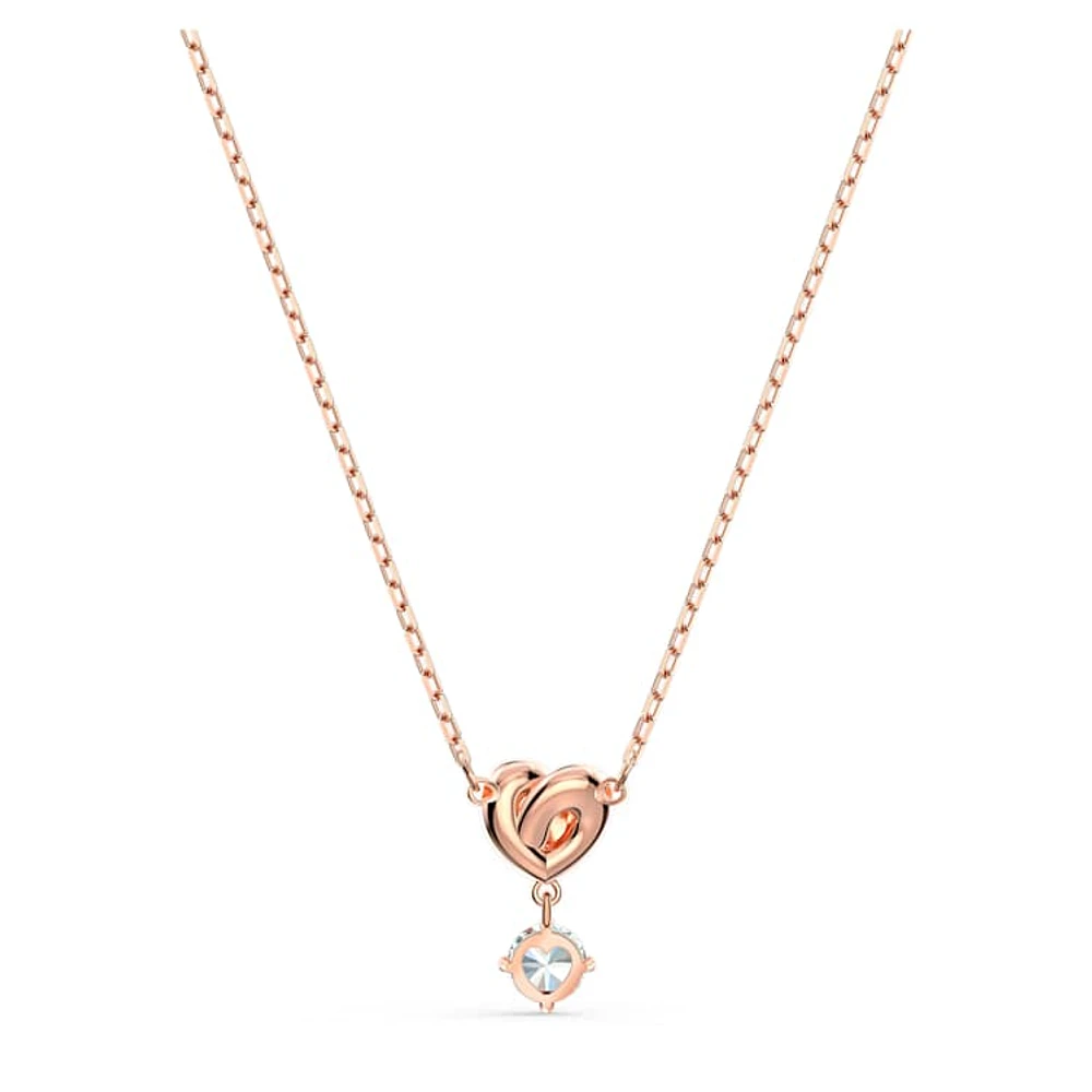 Lifelong Heart pendant, White, Rose gold-tone plated by SWAROVSKI