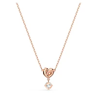 Lifelong Heart pendant, White, Rose gold-tone plated by SWAROVSKI