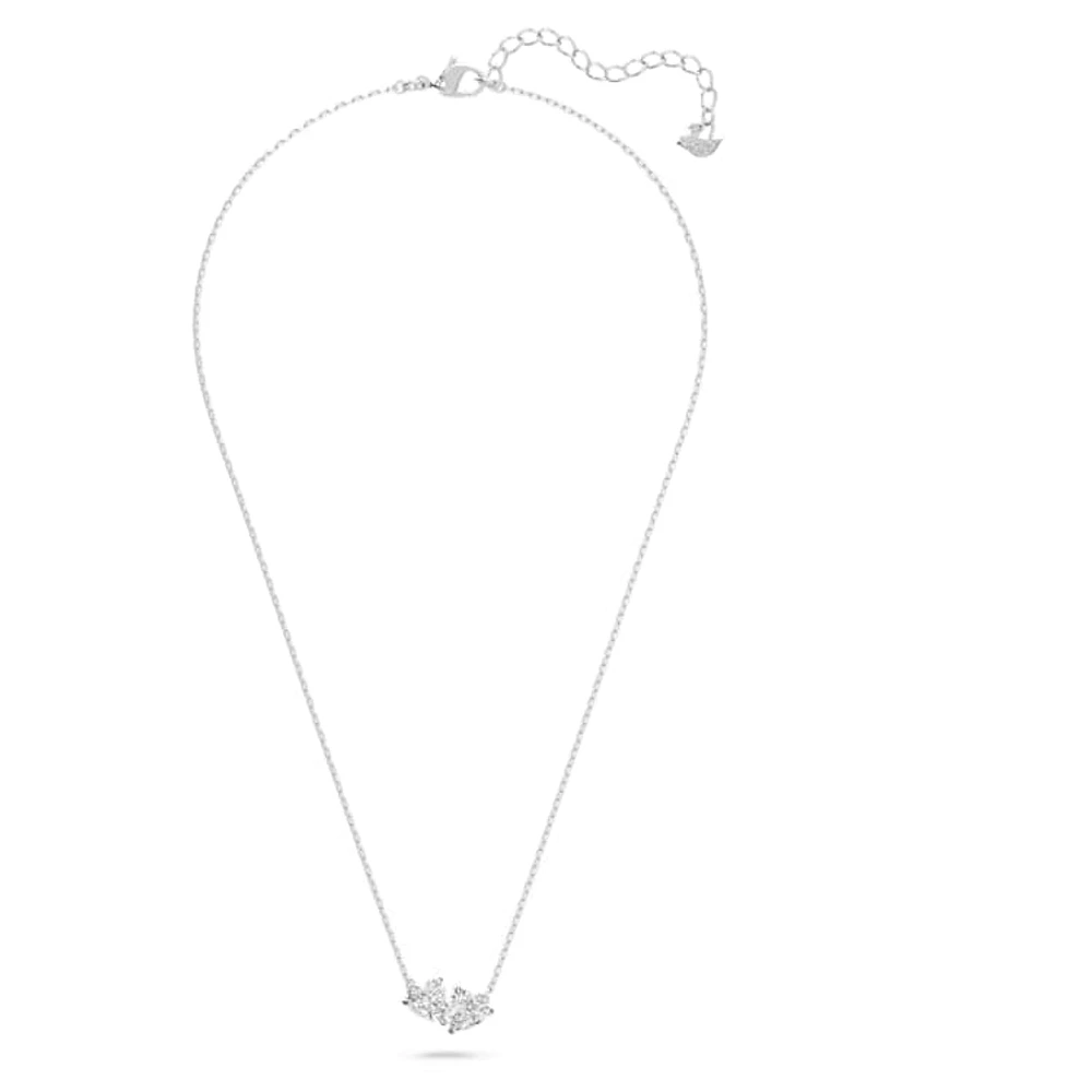 Mesmera Attract necklace, Heart, White, Rhodium plated by SWAROVSKI