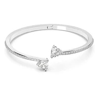 Mesmera Attract bangle, Heart, White, Rhodium plated by SWAROVSKI