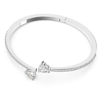 Mesmera Attract bangle, Heart, White, Rhodium plated by SWAROVSKI