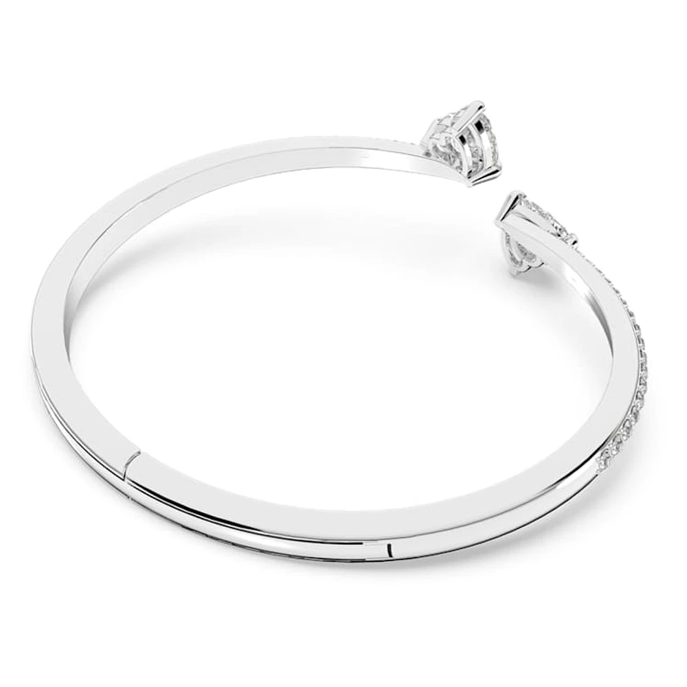 Mesmera Attract bangle, Heart, White, Rhodium plated by SWAROVSKI