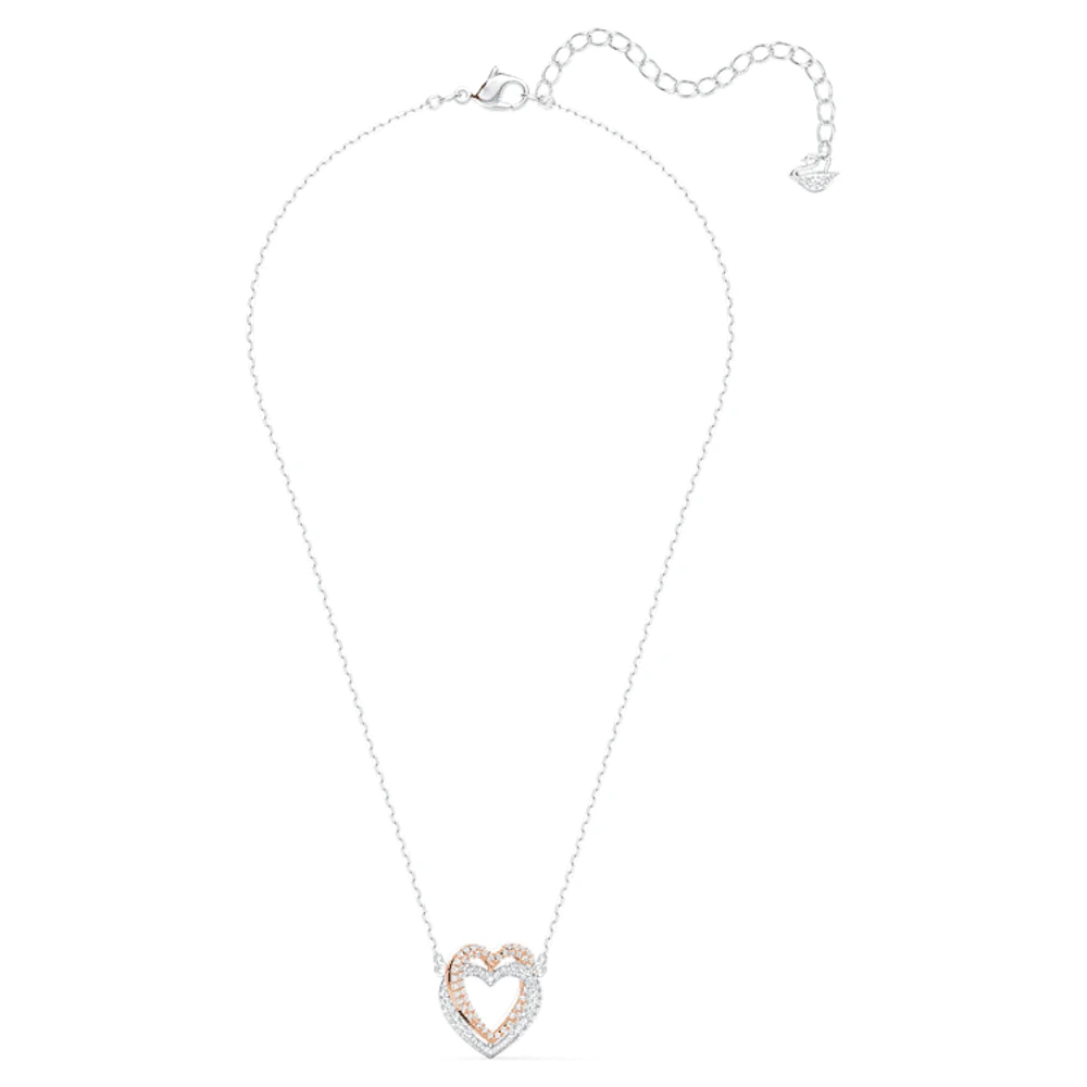 Hyperbola necklace, Heart, White, Mixed metal finish by SWAROVSKI