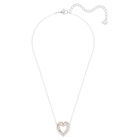 Hyperbola necklace, Heart, White, Mixed metal finish by SWAROVSKI