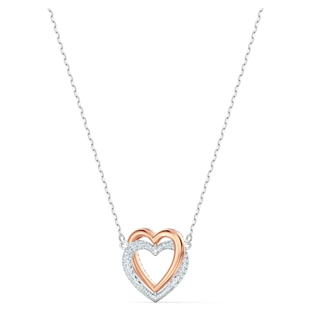 Hyperbola necklace, Heart, White, Mixed metal finish by SWAROVSKI