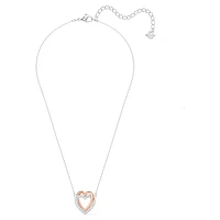 Hyperbola necklace, Heart, White, Mixed metal finish by SWAROVSKI