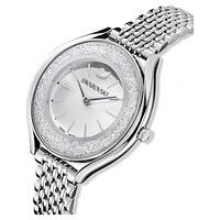 Crystalline Aura watch, Swiss Made, Metal bracelet, Silver Tone, Stainless steel by SWAROVSKI