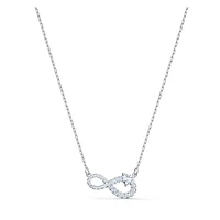 Hyperbola necklace, Infinity, White, Rhodium plated by SWAROVSKI