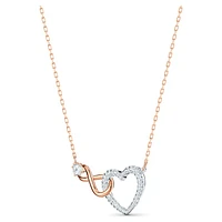 Hyperbola set, Infinity and heart, White, Mixed metal finish by SWAROVSKI