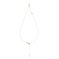 Hyperbola Y necklace, Infinity, White, Rose gold-tone plated by SWAROVSKI