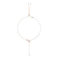 Hyperbola Y necklace, Infinity, White, Rose gold-tone plated by SWAROVSKI