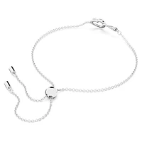 Hyperbola bracelet, Infinity and heart, White, Rhodium plated by SWAROVSKI