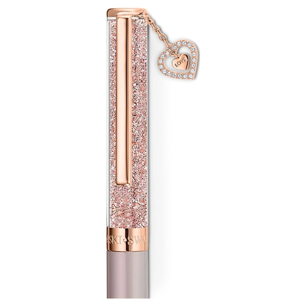 Crystalline ballpoint pen, Heart, Rose gold tone, Pink lacquered, rose gold-tone plated by SWAROVSKI