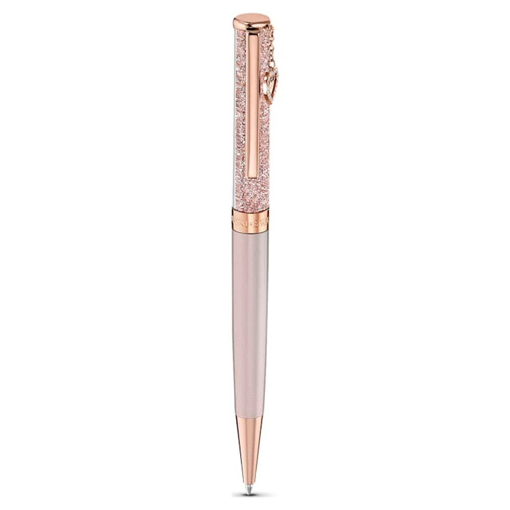 Crystalline ballpoint pen, Heart, Rose gold tone, Pink lacquered, rose gold-tone plated by SWAROVSKI