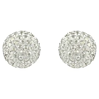 Blow stud earrings, Grey, Gold-tone plated by SWAROVSKI