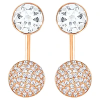 Forward earring jackets, Round cut, White, Rose gold-tone plated by SWAROVSKI