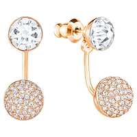 Forward earring jackets, Round cut, White, Rose gold-tone plated by SWAROVSKI