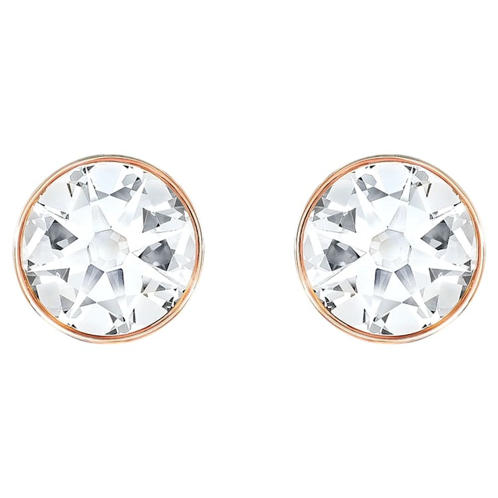 Forward earring jackets, Round cut, White, Rose gold-tone plated by SWAROVSKI