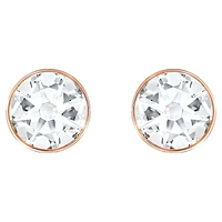 Forward earring jackets, Round cut, White, Rose gold-tone plated by SWAROVSKI