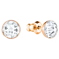 Forward earring jackets, Round cut, White, Rose gold-tone plated by SWAROVSKI