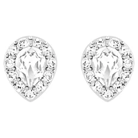 Latisha earring jackets, Pear cut, White, Rhodium plated by SWAROVSKI