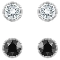 Harley stud earrings, Set (2), Round cut, Black, Mixed metal finish by SWAROVSKI