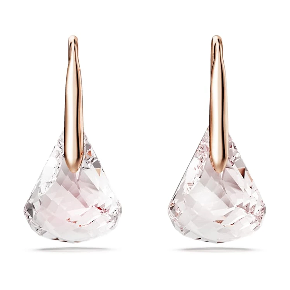 Lunar drop earrings, Pink, Rose gold-tone plated by SWAROVSKI