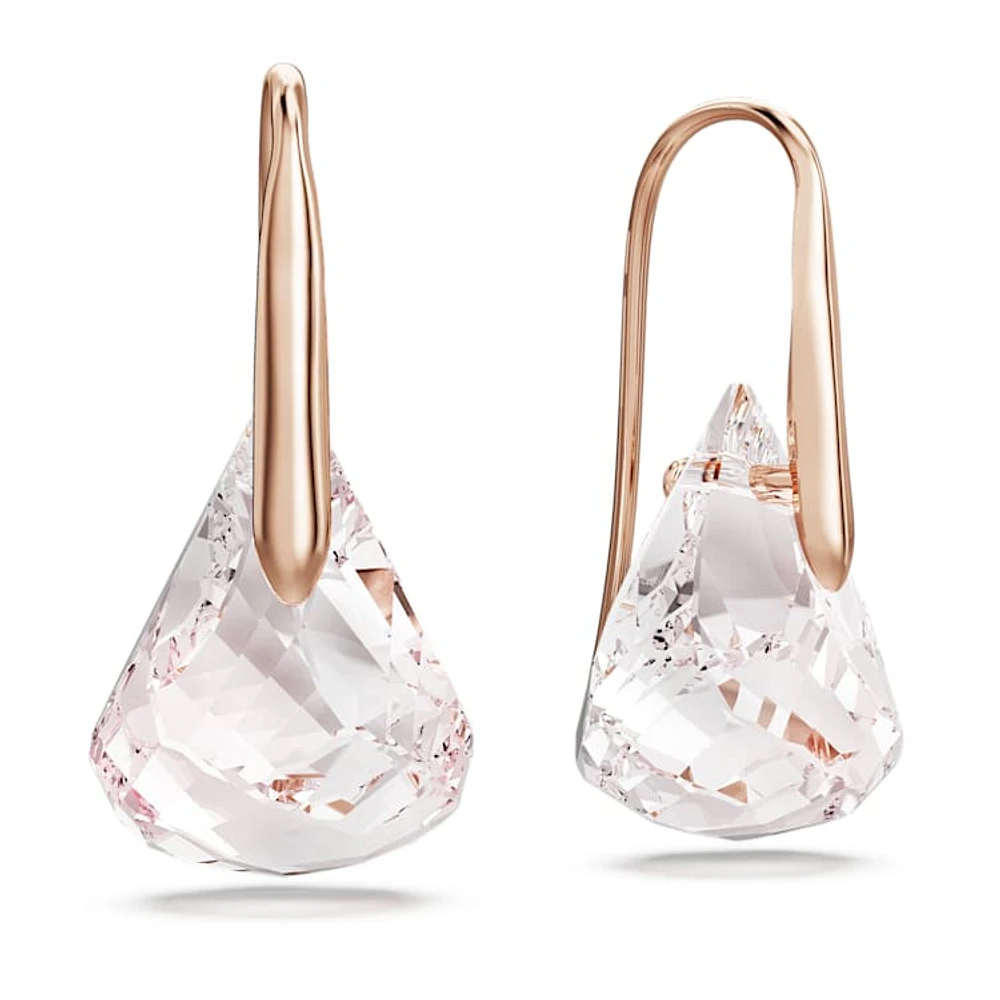 Lunar drop earrings, Pink, Rose gold-tone plated by SWAROVSKI