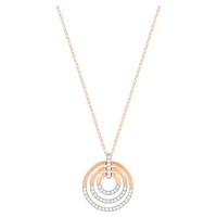 Circle pendant, Round shape, White, Mixed metal finish by SWAROVSKI