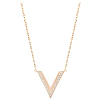 Delta necklace, White, Rose gold-tone plated by SWAROVSKI