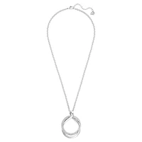 Exact pendant, Round shape, White, Rhodium plated by SWAROVSKI