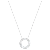 Hilt necklace, Round shape, White, Rhodium plated by SWAROVSKI