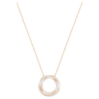 Hilt necklace, Round shape, White, Rose gold-tone plated by SWAROVSKI