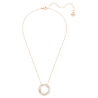 Hilt necklace, Round shape, White, Rose gold-tone plated by SWAROVSKI