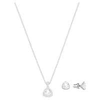 Begin set, Trilliant cut, White, Rhodium plated by SWAROVSKI