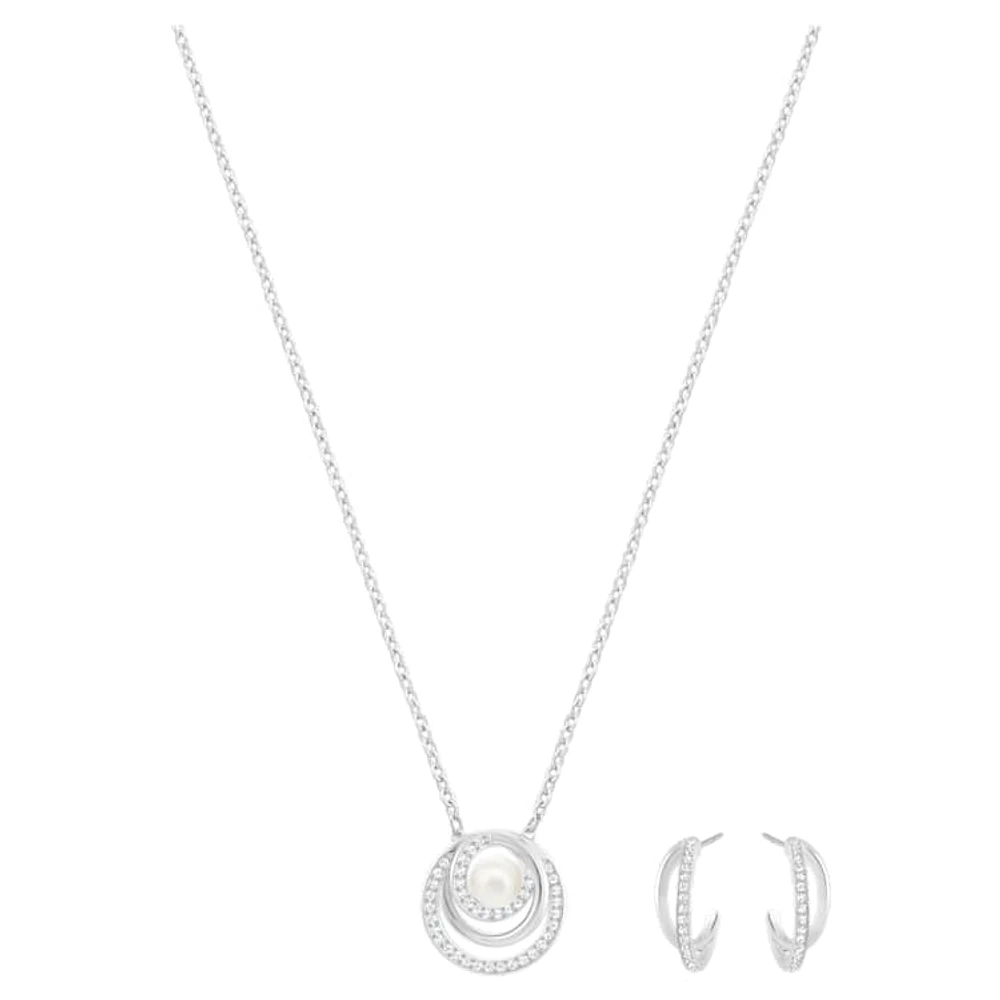 Free set, White, Rhodium plated by SWAROVSKI