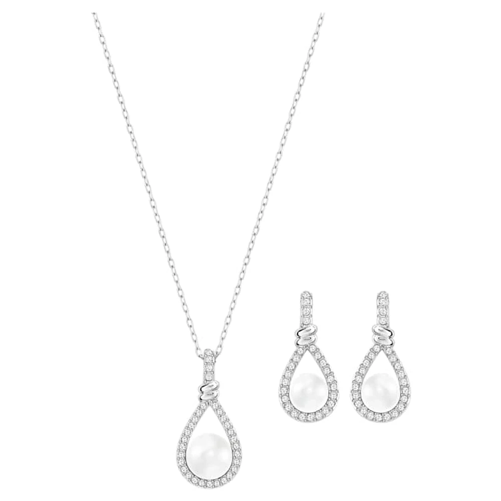 Enlace set, White, Rhodium plated by SWAROVSKI