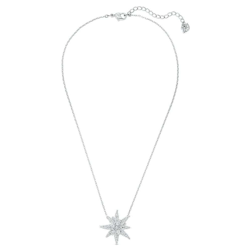 Edelweiss Pendant, Light multi-coloured, Rhodium plated by SWAROVSKI