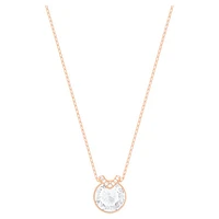 Bella V pendant, Round cut, White, Rose gold-tone plated by SWAROVSKI