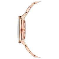 Crystalline Chic watch, Swiss Made, Metal bracelet, Rose gold tone, Rose gold-tone finish by SWAROVSKI