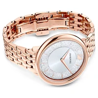 Crystalline Chic watch, Swiss Made, Metal bracelet, Rose gold tone, Rose gold-tone finish by SWAROVSKI