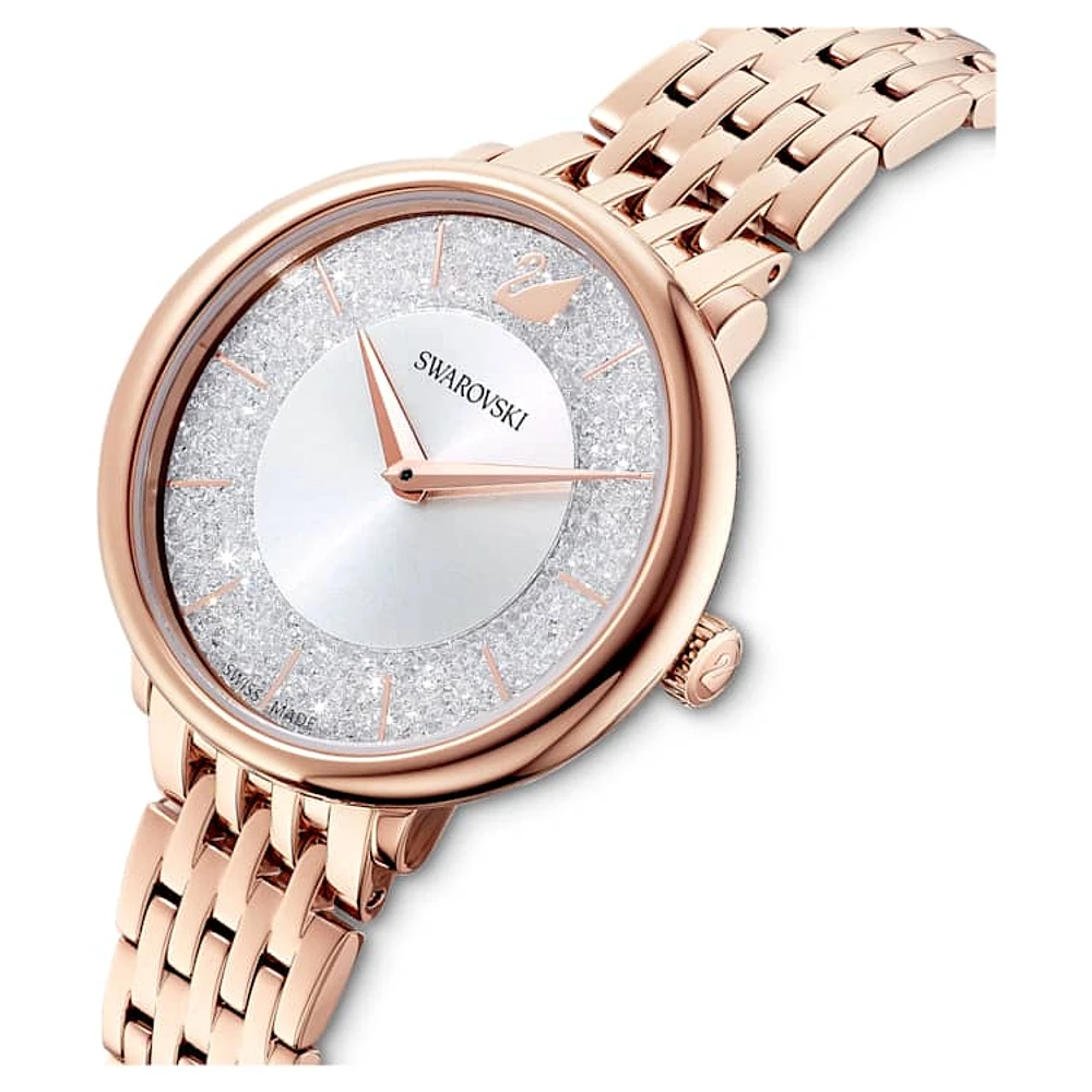 Crystalline Chic watch, Swiss Made, Metal bracelet, Rose gold tone, Rose gold-tone finish by SWAROVSKI