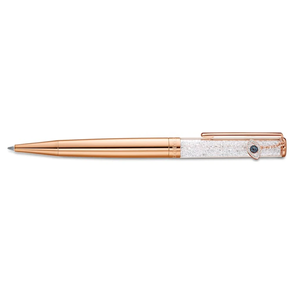 Crystalline ballpoint pen, Evil eye, Rose gold tone, Rose gold-tone plated by SWAROVSKI